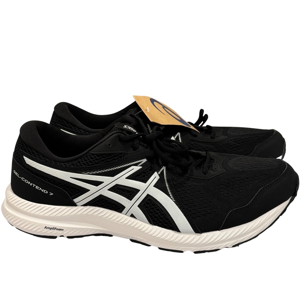 ASICS Gel Contend 7 Extra Wide Men's Running Shoes Black White US‎ 14 1011B039